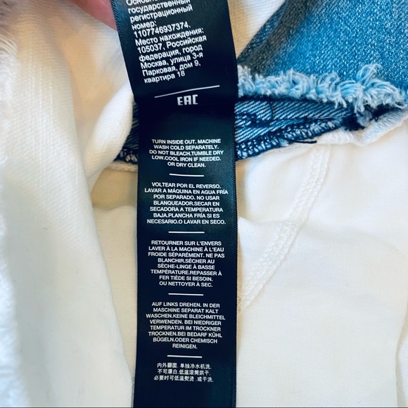 7 For All Man Kind Monroe cut off Jean shorts with denim blue side stripe - Picture 11 of 12